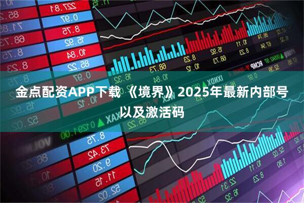 金点配资APP下载 《境界》2025年最新内部号以及激活码